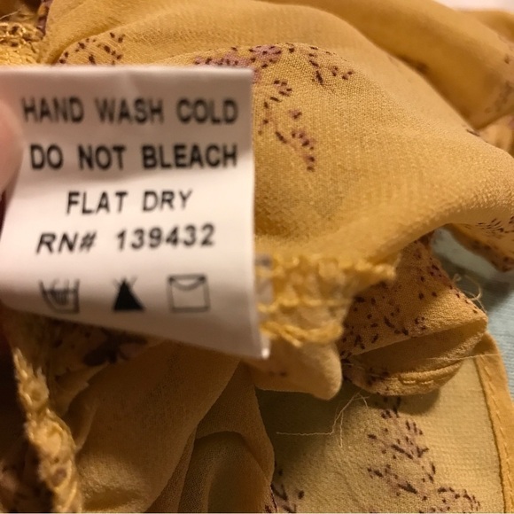 3/$15 Papermoon mustard yellow off shoulder floral print boho top - Picture 7 of 7